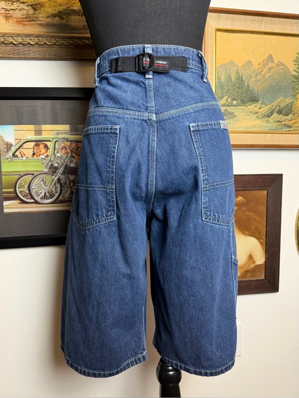 Y2K Ralph Lauren Polo Denim Carpenter Jorts  32 Waist - Picture 8 of 11